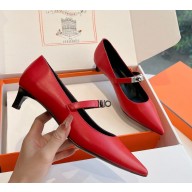 Hermes Kiara 40 pointed calfskin with kelly pumps red 2024