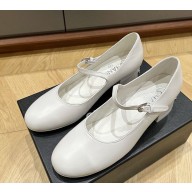Chanel Lambskin Mary Janes white 1220-2024