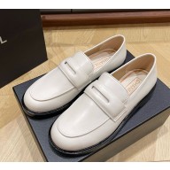 Chanel loafers Calfskin white 1220-2024