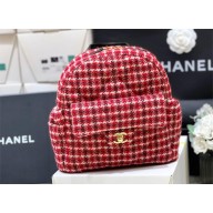CHANEL COCO NEIGE RED TWEED BACKPACK 2025(ORIGINAL QUALITY)