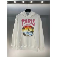 Balenciaga Paris Tropical Round Hoodie Oversized in white 2023
