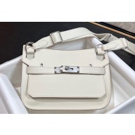 Hermes mini jypsiere bag White in swift leather with Silver Hardware (original quality+handmade)