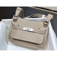 Hermes mini jypsiere bag Pearl Gray in swift leather with Silver Hardware (original quality+handmade)