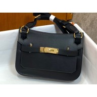 Hermes mini jypsiere bag in swift leather Black with Gold Hardware (original quality+handmade)