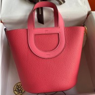 Hermes In-The-Loop Tote Bag In Original Togo Leather Rouge Red with Gold Hardware (Full Handmade Quality)