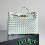 Bottega Veneta Intrecciato leather Medium Andiamo top handle Bag TEAL WASHED 2023