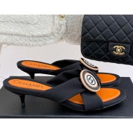 Chanel Fabric CC Sandals Black heel 3.5cm 2025