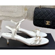 Chanel Sandals lambskin white heel 3.5cm CC 2025