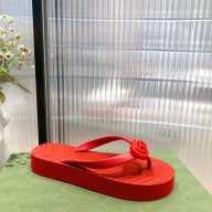 gucci Women's chevron thong sandal red 2021