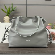 loewe large Flamenco clutch in nappa calfskin pearl gray 2024