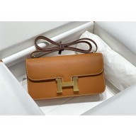 Hermès brown Constance Elan bag in Epsom leather with gold hardware 2024