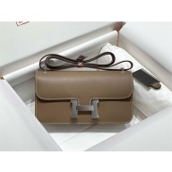 Hermès etoupe Constance Elan bag in Epsom leather with silver hardware 2024
