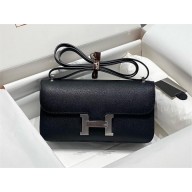 Hermès black Constance Elan bag in Epsom leather with silver hardware 2024