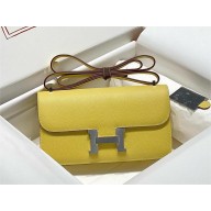 Hermès lime Constance Elan bag in Epsom leather with SILVER hardware 2024