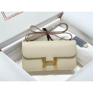 Hermès craie Constance Elan bag in Epsom leather with gold hardware 2024