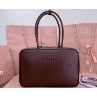 Miu Miu Leather Beau bag 5BB117 burgundy 2024