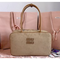 Miu Miu Suede corduroy Beau bag 5BB117 beige 2024
