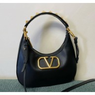 Valentino VLogo Garavani Stud shoulder bag in black calfskin 2024