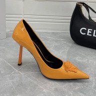 VERSACE 9.5CM HEEL LA MEDUSA NAPLAK PUMPS YELLOW
