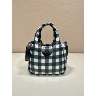 prada black check bucket bag 1BG359 2023