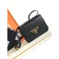 Prada Emblème leather bag 1BD340 BLACK 2023