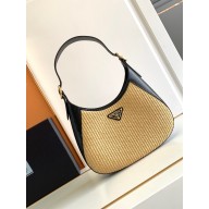 Prada Fabric and leather shoulder bag 1bc179 black 2023