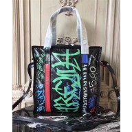 Balenciaga Medium Graffiti Bazar Shopper Bag Green 2018