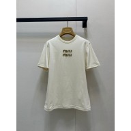 MIU MIU Natural Jersey t-shirt MJN499 2025