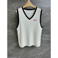 MIU MIU Cashmere vest Natural/Blue MMV254 2025
