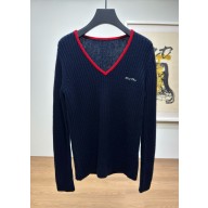 MIU MIU V-neck cashmere sweater blue/red MMLA33 2025