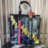 Balenciaga Graffiti Bazar Shopper Bag Red/White/Blue 2018