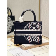 Dior small Book Tote Bag in Blue Dior Union Embroidery  2023
