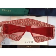 gucci Rectangular-frame acetate sunglasses with crystals 519975 02