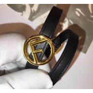 Fendi F Is Fendi Double-wrap Bracelet Black with Adjustable Buckle