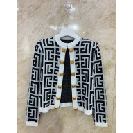 Balmain logo printed cardigan black/white 2023