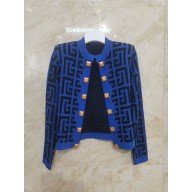 Balmain logo printed cardigan blue 2023
