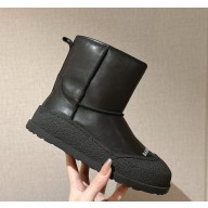 Balenciaga new calfskin short snow boots in black 1120-2024 