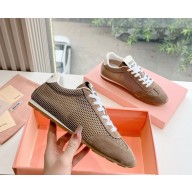 Miu Miu Fabric mesh/suede sneakers in brown  1120-2024 