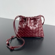 bottega veneta Intrecciato calf leather small dustbag burgundy 2025