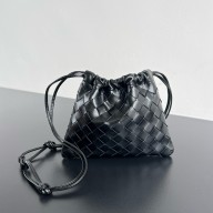 bottega veneta Intrecciato calf leather small dustbag black 2025