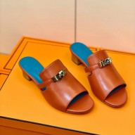 hermes heel 3cm calfskin Candy sandal rouge clay