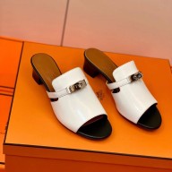 hermes heel 3cm calfskin Candy sandal blanc