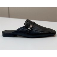 HERMES Groupie mule in leather black 2023