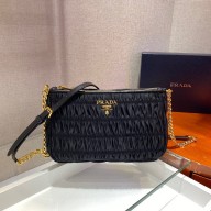 Prada Ruffled Fabric Mini Bag 1BH171 black 2021