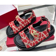 Valentino Garavani Toile Iconographe sandal red/beige 2025