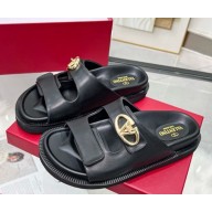 Valentino Garavani VLogo Locker mules in calfskin BLACK 2025