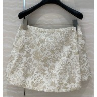 Dior Shorts White Technical Jacquard with Gold-Tone Millefiori Motif 2025