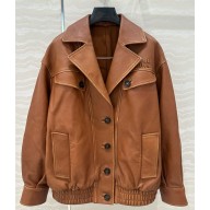 MIU MIU Nappa leather jacket Sandy Beige/Brandy MPV921 2025