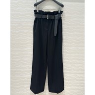 Prada Belted Pleated Trousers black 2025