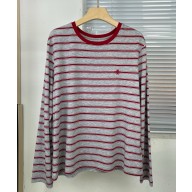 DIOR stripe T-SHIRT grey /burgundy 2025